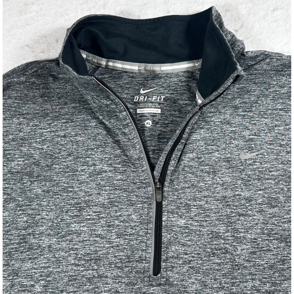 Nike Running Dri-FIT 1/4 Zip Pullover Men XL Gray Heather Long Sleeve Athletic